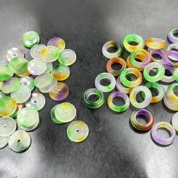 12 мм Трехцветный Нефритовый диск, бусины для изготовления ювелирных изделий, Нитяной браслет 