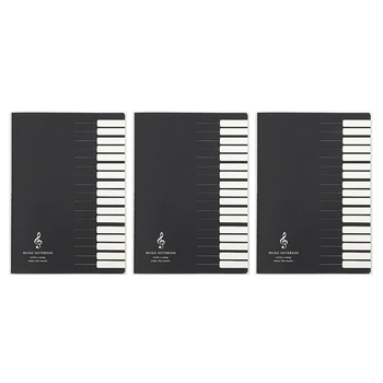 3X Записная книжка с музыкальными нотами в пять строк Музыкальная вкладка Записная книжка для персонала