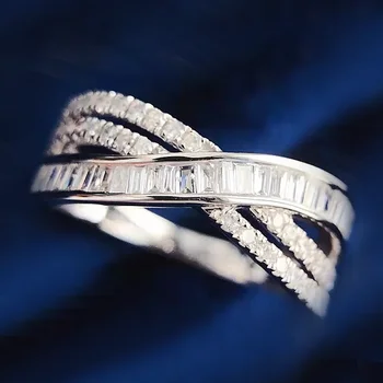 CAOSHI Fashion Cross Design Кольцо на палец для церемонии помолвки Леди Ювелирные изделия с блестящим цирконием Модные женские аксессуары в подарок