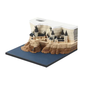 EZONE Magic Castle 3D Notepad Light 2024Calendar Блокнот Для Заметок Harry Design Custom Block Бумага Для Заметок Новинка Рождественский Подарок