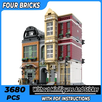 Moc Building Bricks Модель City Street View Bootblack Уличная технология Модульные блоки Подарки Игрушки для детей Наборы 