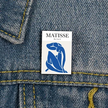 Булавка с принтом Matisse Blue Nude Забавные винтажные броши на лацкане рубашки, сумка для учителя, Милый значок, Мультяшные булавки для влюбленных девушек