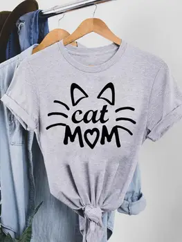Модные повседневные футболки с надписью Lovely Cat Pet, женская одежда 90-х, милая женская летняя футболка с графическим принтом, футболка