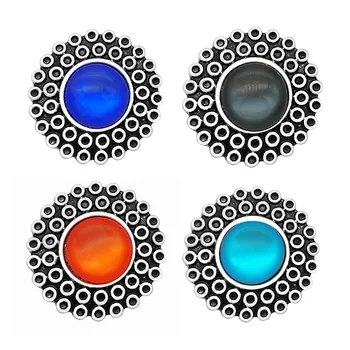 Новый KZ3056 Beauty Charm Круглые Маленькие кружочки Кошачий глаз Металлические 18 мм кнопки-защелки для ювелирных изделий своими руками