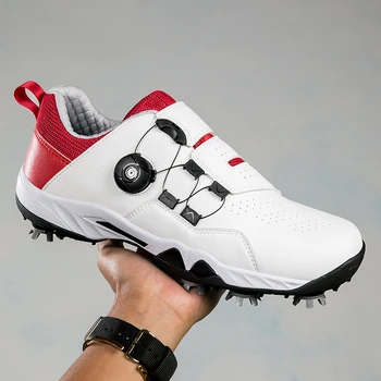 Оригинальные мужские и женские тренировочные туфли для гольфа с шипами для быстрой шнуровки, обувь для гольфа, пары высококачественной спортивной обуви, мужская противоскользящая спортивная обувь