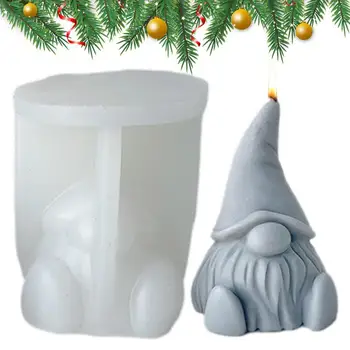 Рождественские формы для свечей с гномами 3D Силиконовые формы для свечей с гномами Ручной работы из гипса, мыла, воска, глины, украшений из смолы, шоколадного торта
