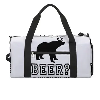 Спортивные сумки с пивом и оленями, крутая дорожная спортивная сумка с животным принтом, аксессуары для спортзала, забавные сумки, мужская Женская сумка для фитнеса выходного дня на заказ