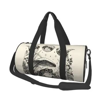 Эстетичная спортивная сумка Frog в стиле ретро, тренировочные спортивные сумки Dark Fantasy, пара дизайнерских сумок для фитнеса большой емкости, водонепроницаемые сумки